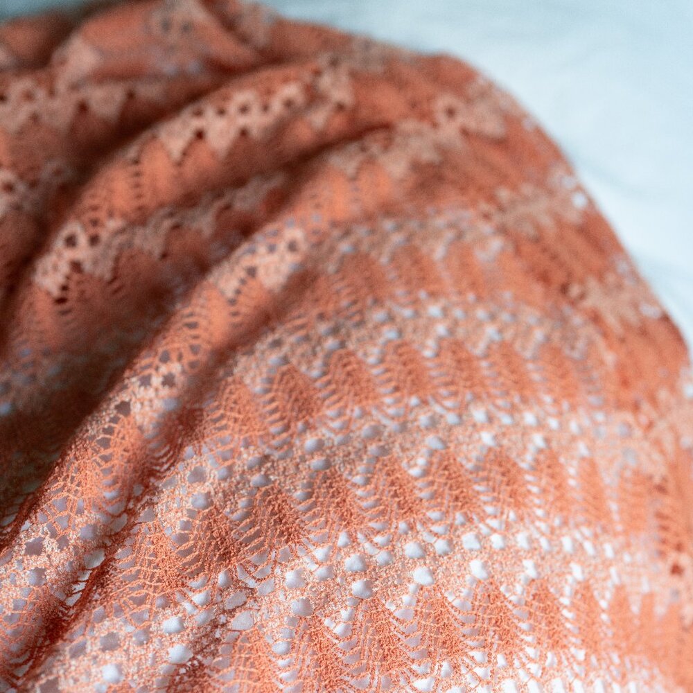 Vintage Coral Crochet Bed Twin Spread